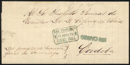 ARGENTINA: Official Folded Cover Sent On 31/AU/1879 By The Supervisor Of Escuela Fiscal De Caminiaga To The General Scho - Storia Postale