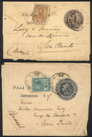 ARGENTINA: 2 Wrappers Sent To Brazil In 1901 And 1911, Unusual Destination Despite Being A Neighboring Country! - Lettres & Documents