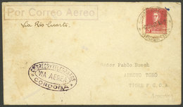 ARGENTINA: 6/DE/1925 Córdoba - Rio Cuarto, Cover Carried By Airmail By Junkers Airplane Of Lloyd Aéreo Córdoba Airline,  - Storia Postale