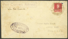 ARGENTINA: 6/DE/1925 Córdoba - Rio Cuarto, Cover Carried By Airmail By Junkers Airplane Of Lloyd Aéreo Córdoba Airline,  - Cartas