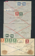 ARGENTINA: 4 Covers (with The Original Letters) Sent In 1931 From 25 De Mayo To La Plata By EXPRESS MAIL, With 40c. Post - Storia Postale