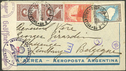 ARGENTINA: 10/JA/1942 Buenos Aires - Belgium, Airmail Cover Franked With 1.70P., With Nazi Censor And Interesting Marks, - Briefe U. Dokumente