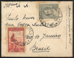 ARGENTINA: Small Cover Franked With 28c., Sent From Buenos Aires To Rio De Janeiro On 7/JUL/1947 Via "Cruzeiro Do Sul Ai - Brieven En Documenten