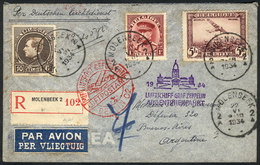 BELGIUM: 22/JUN/1934 MOLENBEEK - ARGENTINA Via ZEPPELIN: Cover Franked With Fr.16, Sent By Registered Mail To Buenos Air - 1921-1925 Piccolo Montenez
