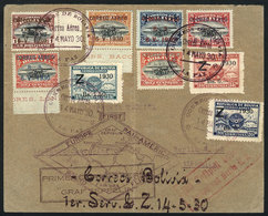 BOLIVIA: Cover Sent By Zeppelin From La Paz To Berlin (Germany) On 14/MAY/1930, Franked With Both Zeppelin Sets Of 1930, - Bolivie