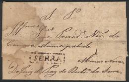 BRAZIL: Entire Letter To Minas Novas Dated 4/NO/1838, With Pre-stamp Mail Mark SERRA Inside Dotted Rectangle (RHM.P-MG-5 - Prephilately