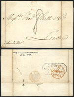 BRAZIL: Folded Cover Sent From Maranhao To London On 3/FE/1844, Very Handsome! - Vorphilatelie