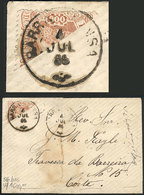 BRAZIL: Small Cover (damaged And Repaired) Sent From BARRA?? To Rio On 4/JUL/1886, Franked By Sc.84a (200Rs. Type I Bise - Voorfilatelie