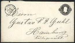 BRAZIL: RHM.EN-10, Stationery Cover Sent From BLUMENAU To Germany On 4/AU/1890, VF Quality! - Préphilatélie