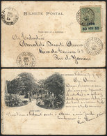 BRAZIL: Postcard (Rio De Janeiro, Public Park) Sent From VICTORIA To Rio De Janeiro On 11/JUL/1902, Franked With 50Rs. ( - Vorphilatelie