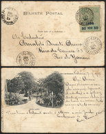 BRAZIL: Postcard (Rio De Janeiro, Public Park) Sent From VICTORIA To Rio De Janeiro On 11/JUL/1902, Franked With 50Rs. ( - Prephilately