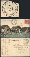 BRAZIL: Postcard Sent On 20/MR/1909 To CHINA (to The Telegraphist At 16th Colonial, Peking). On Each Side It Bears An Ar - Vorphilatelie