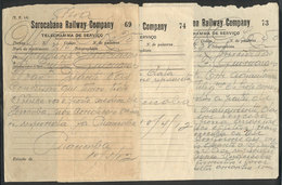 BRAZIL: 3 Telegrams Of "Sorocabana Railway Company" Of 1912, Very Interesting!" - Préphilatélie