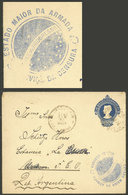 BRAZIL: 200r. Stationery Envelope Sent From Rio De Janeiro To UNIÓN (Argentina) On 26/DE/1917, With Interesting Censor M - Prefilatelia