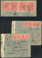 BRAZIL: 2 Covers Sent To Italy In 1918 And Forwarded To France, Both Franked With 400Rs. And Interesting Postmark Of AG. - Préphilatélie