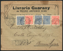 BRAZIL: Registered Cover Sent From URUGUAYANA To Buenos Aires On 8/MAY/1922, Very Nice! - Prephilately