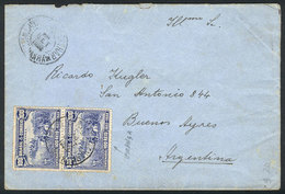 BRAZIL: Cover Franked With Pair RHM.C-14, Sent To Argentina On 24/SE/1923, VF! - Préphilatélie