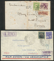 BRAZIL: 2 Interesting Airmail Covers Posted In 1929 (by Aeropostale) And 1934 (by VARIG) - Vorphilatelie