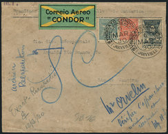 BRAZIL: Cover Flown Via CONDOR From Joinville To Rio De Janeiro On 6/MAR/1930, Franked By Sc.1CL9 + Definitive Stamps Of - Lettres & Documents