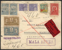 BRAZIL: Registered And Express Airmail Cover Sent From Rio To Germany On 30/JUL/1931 With Interesting Postage Of 7,430Rs - Storia Postale