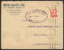 BRAZIL: Cover Sent From S.Caetano To Rio On 24/SE/1932, Franked By RHM.C-47 ALONE, Marked "CENSURA POLICIAL - SAO PAULO" - Vorphilatelie