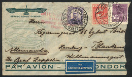 BRAZIL: VARIG - ZEPPELIN Combination: Cover Sent From Santa Cruz To Porto Alegre On 4/JL/1933 And From There To Hamburg  - Vorphilatelie