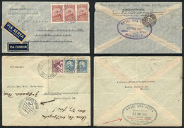 BRAZIL: 2 Airmail Covers Sent From BLUMENAU Via Condor In 1934 And 1935, With Oval Handstamps Of The Condor Agency In Th - Prefilatelia