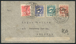 BRAZIL: Cover Flown Via VARIG From Porto Alegre To Pelotas On 15/JUN/1934, Franked By RHM.V-45+47+51, VF Quality, Rare!  - Covers & Documents