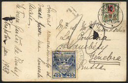BRAZIL: Postcard Sent From Petropolis To Switzerland On 9/JA/1938, Franked By RHM-C126 ALONE, Upon Arrival It Received A - Préphilatélie