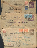 BRAZIL: 3 Covers With Declared Values Used In 1945/6, Interesting! - Prefilatelia