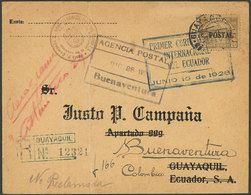 ECUADOR: 16/JUN/1928 Guayaquil - Buenaventura (Colombia), SCADTA Test Flight, With Special Cachet And Arrival Mark, It H - Equateur