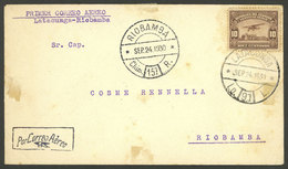 ECUADOR: 24/SE/1930 Latacunga - Riobamba, First Military Flight, Cover With Some Stains Else VF, Scarce! - Equateur