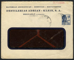 SPAIN: Private Stationery Envelope Of 40c. Of Adrián-Klein Distillery, Of Benicarló (Castellón), Sent To Argentina In 19 - 1931-....