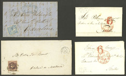 SPAIN: 4 Entire Letters Used Between 1842 And 1862, Very Fine Quality! - ...-1850 Prephilately