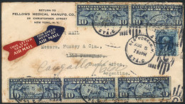 UNITED STATES: Airmail Cover Sent From New York To Argentina On 5/AU/1932 With Nice Franking Of 55c. - Storia Postale