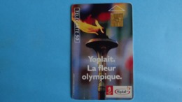 FRANCE- TELECARTE F129-  YOPLAIT, LA FLEUR OLYMPIQUE - 12/90 Cote 5 €  - Bon état  Used - 1990