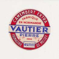 F/ETIQUETTE DE CAMEMBERT VAUTIER PIERRE MESSEY - Cheese