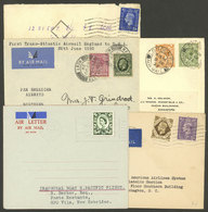 GREAT BRITAIN: 5 Covers, Etc. Posted By Airmail Between 1933 And 1967, Mostly First Flights, VF General Quality! IMPORTA - ...-1840 Préphilatélie