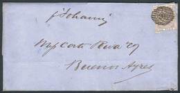 GREAT BRITAIN: 9/DEC/1860 ? - ARGENTINA: Folded Cover Franked By Sc.27, With Numeral "39" Cancel, Sent To Buenos Aires.  - ...-1840 Préphilatélie