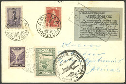 GREECE: 26/MAY/1934 Drama - Athens, First Flight By SHCA, With Arrival Backstamp, VF Quality! - Cartas & Documentos