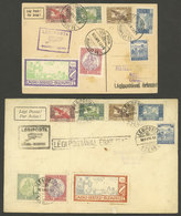 HUNGARY: 13/AP/1925 Budapest - Szeged And Back, Card For The Outgoing Flight And Cover For The Return Flight, Both With  - Storia Postale