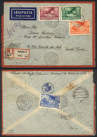 HUNGARY: Registered Airmail Cover Sent From Budapest To Brazil On 8/JUL/1936 By Germany (transit Backstamp Of Berlin) - Storia Postale