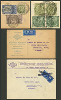 INDIA: 2 Airmail Covers Sent From Bombay To Germany In 1935 And 1937 With Attractive Postage On Back, Very Fine Quality! - Storia Postale