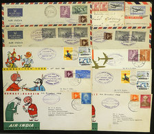 INDIA: FIRST FLIGHTS And Inaugural Flights: 11 Covers To Or From Other Countries, Interesting Group! IMPORTANT: Please V - Storia Postale