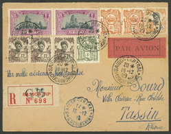 INDOCHINA: 18/DE/1929 Saigon - Paris, First Flight By AA And KLM, Registered Cover With Very Nice Multicolor Postage, VF - Sonstige - Asien