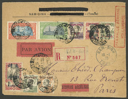 INDOCHINA: 15/JA/1930 Saigon - Paris, Second Flight By AA And KLM, Registered Cover With Very Nice Multicolor Postage, V - Sonstige - Asien