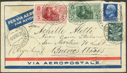 ITALY: 9/DE/1932 Milano - Argentina, Airmail Cover Sent To Buenos Aires By Aeropostale, Franked With 9.50L., Transit Bac - 1. ...-1850 Prefilatelia