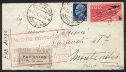 ITALY: Airmail Cover Sent From San Remo To Montevideo On 26/JA/1934 Franked By Sc.C54 + Another Value (US$600 On Flown C - 1. ...-1850 Vorphilatelie