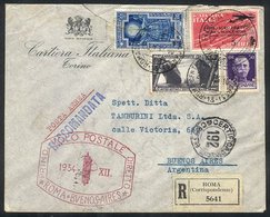 ITALY: 26/JA/1934 First Airmail Roma - Buenos Aires, The Plane Crashed In Fortaleza, Cover Franked By Sc.C54 (US$600 On  - ...-1850 Préphilatélie