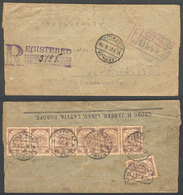LATVIA: Registered Wrapper For Printed Matter Sent From LEEPAJA To Brazil (rare Destination) On 31/JA/1921, With Nice Po - Letland